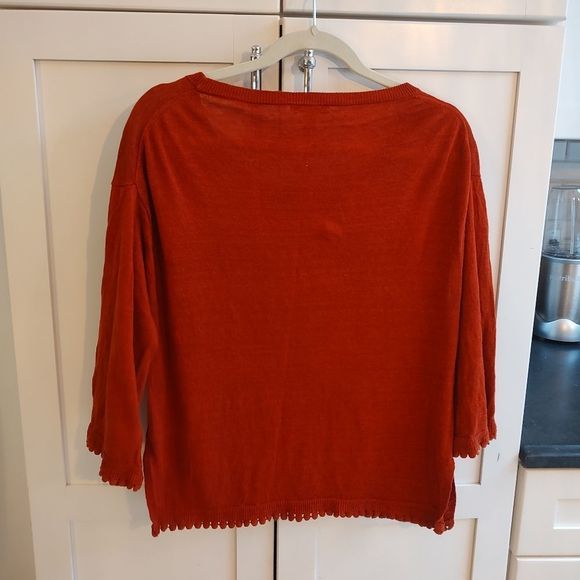 J.Crew Linen 3/4 Sleeve Pom Pom Trim Sweater Bundle - Picture 14 of 15